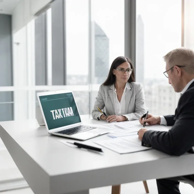 Business advisor guiding entrepreneur on tax matters